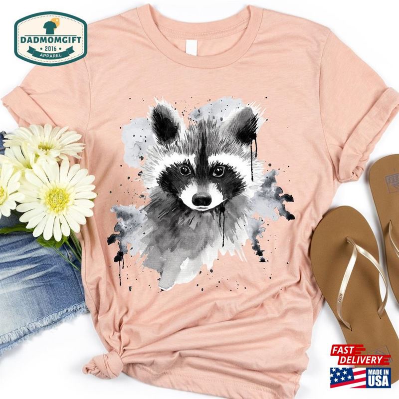 Raccoon Shirt Unisex Watercolor Tee Wildlife Animal Hoodie