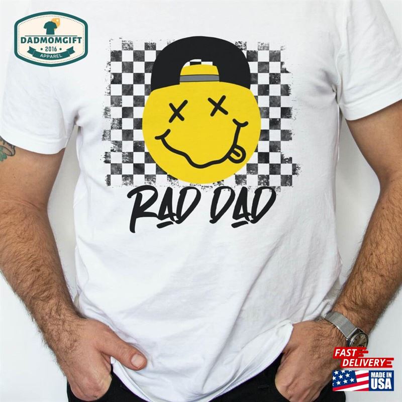 Rad Dad Checkered Dtf Transfers Ready To Press T-Shirt Sweatshirt Unisex