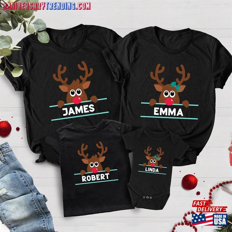 Reindeer Christmas Shirts Custom Family Matching Sweatshirt Hoodie – Bipubunny Store