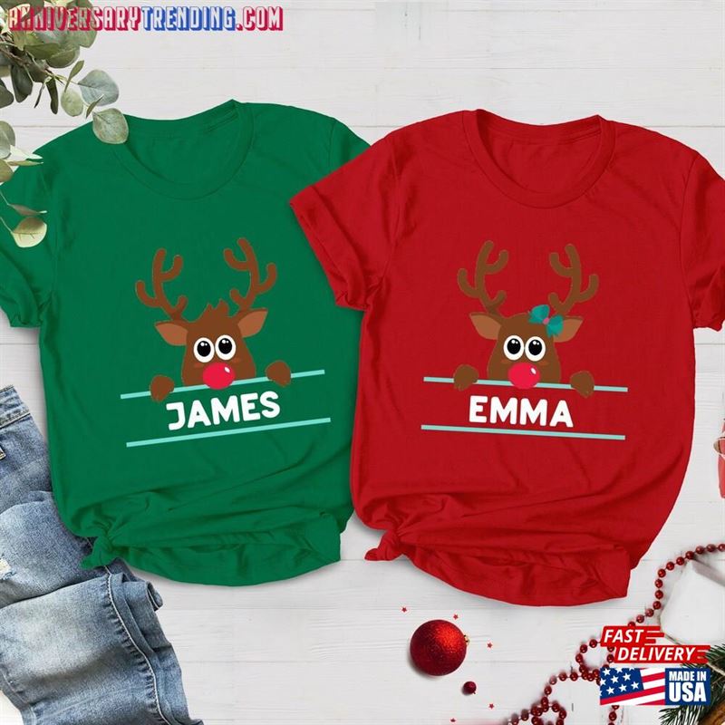 Reindeer Christmas Shirts Custom Family Matching Sweatshirt Hoodie – Bipubunny Store