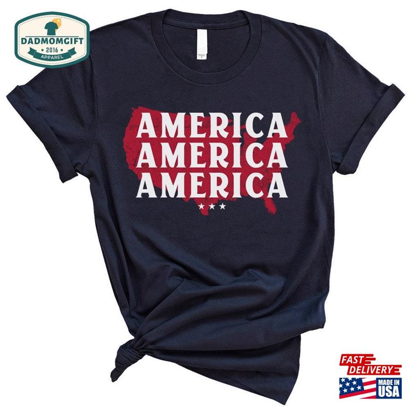 Repeating America Unisex Tee Christian Patriotic Religious Pro Trump Republican 2021 2024 Election T-Shirt Classic