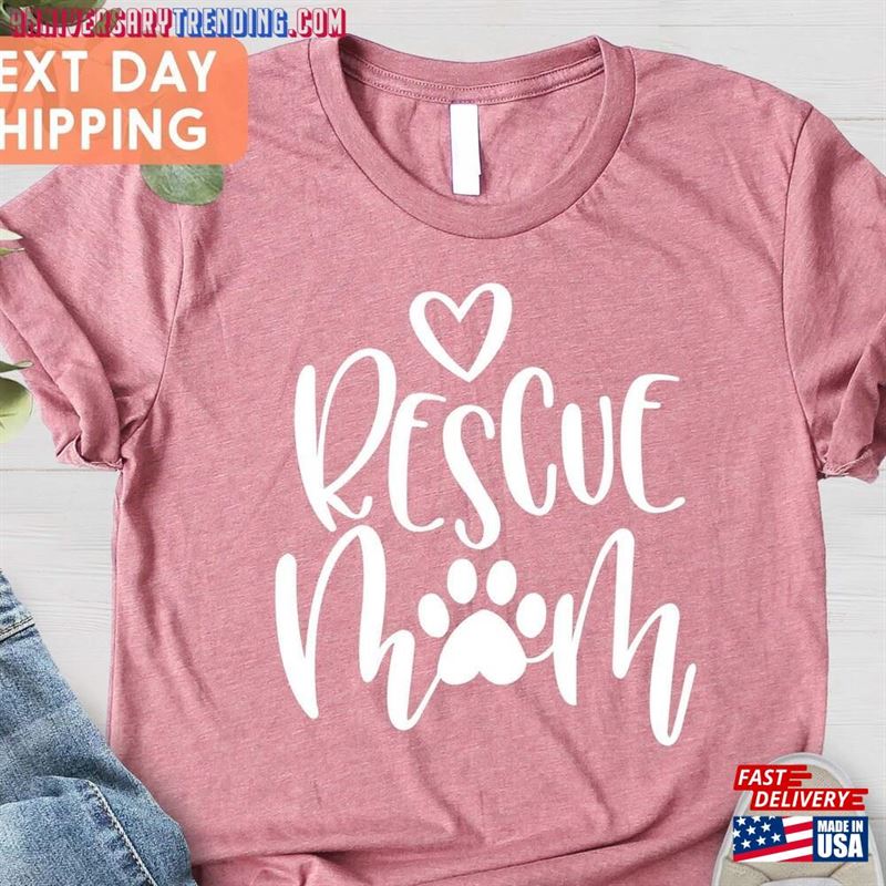 Rescue Mom Shirt Dog Lover Hoodie Unisex – Bipubunny Store