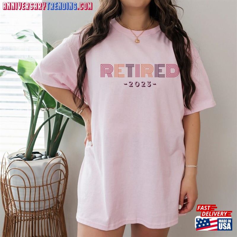 Retired 2023 Shirt Retro Retirement Party Gifts For Women T-Shirt Unisex – Bipubunny Store