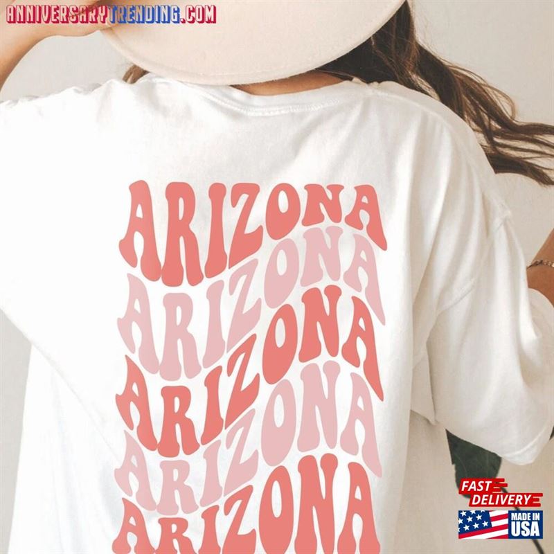 Retro Arizona Shirt Groovy T-Shirt Vintage Wavy Classic Unisex – Bipubunny Store