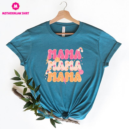 Retro Comfort Mama Shirt, Happy Mother’s Day Shirt, Cute Mother’s Crewneck, Cool Mom Shirt, Watercolor Mama Shirt, Gift For Mom,Vintage Mama
