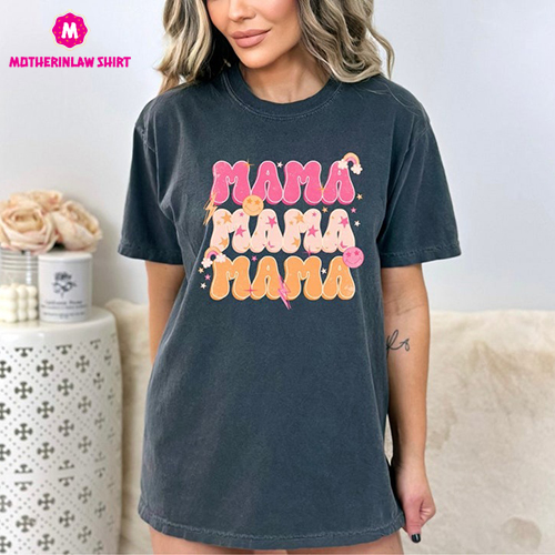 Retro Comfort Mama Shirt, Happy Mother’s Day Shirt, Cute Mother’s Crewneck, Cool Mom Shirt, Watercolor Mama Shirt, Gift For Mom,Vintage Mama