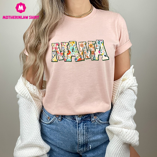 Retro Flower Mama T-shirt, Shirt for Mom for Mother’s Day, Mama T-Shirt, Mom Shirt for Mom for Mother’s Day, Mama T-shirt