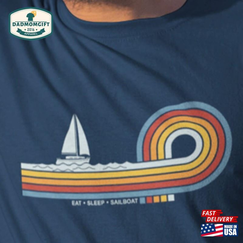 Retro Lines Sailboat T-Shirt Unisex