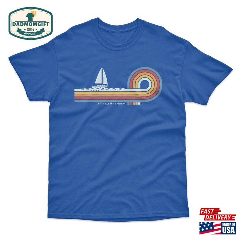 Retro Lines Sailboat T-Shirt Unisex