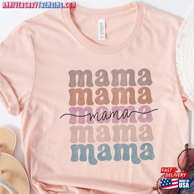 Retro Mama Crewneck Row Shirt T-Shirt Classic – Bipubunny Store