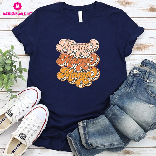 Retro Mama Leopard Shirt, Mama Shirt, Mama Tshirt, Retro Mama T-Shirt, Retro Mom Shirt, Mom Life Shirt, Gift for Mom, Mom Gift