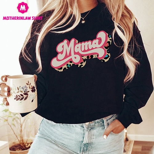 Retro Mama Sweatshirt mama leapored Sweatshirt, Mom Sweatshirt, gift for Mothers Day, Mom Life Sweatshirt, Sweatshirt for Mother’s Day