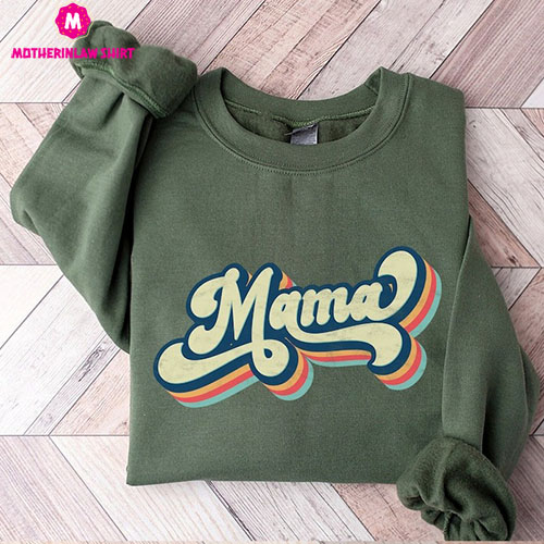 Retro Mama Sweatshirt, mama Sweatshirt, Vintage Mama Sweatshirt, gift for Mother’s Day, Mom Life Sweatshirt, Sweatshirt for Mother’s Day