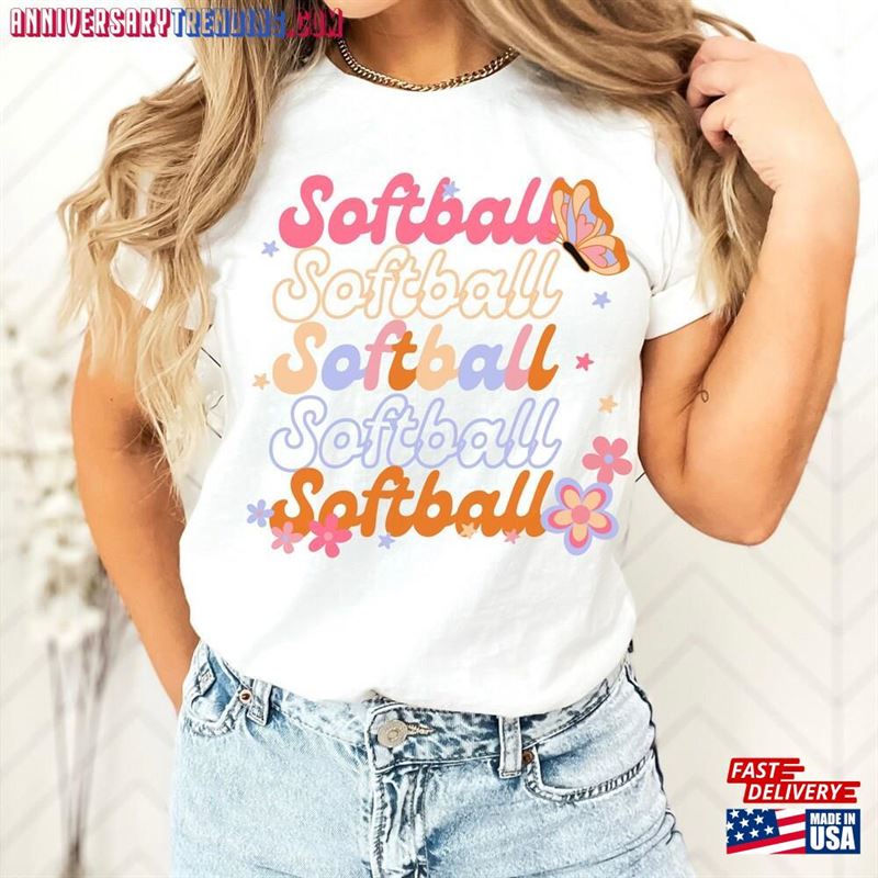 Retro Softball Shirt Womens T-Shirt Mom Classic – Bipubunny Store