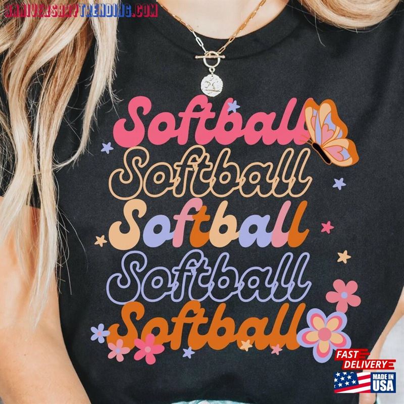 Retro Softball Shirt Womens T-Shirt Mom Classic – Bipubunny Store