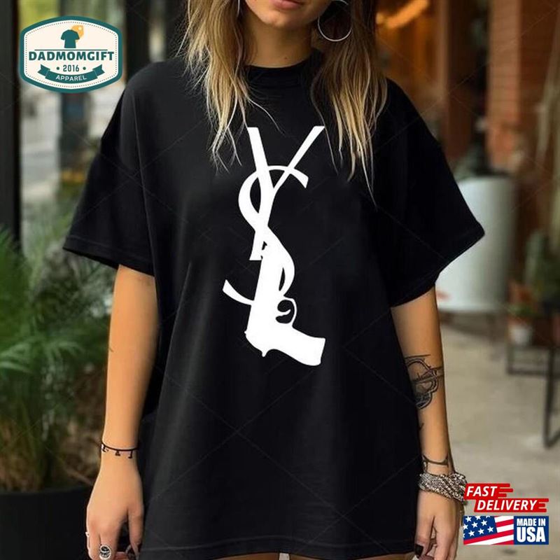 Retro Style Tshirt Luxury Yves Laurent Shirt Designer Classic Sweatshirt