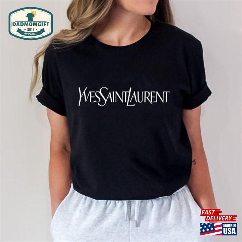 Retro Style Tshirt Luxury Yves Laurent Shirt Designer Classic T-Shirt