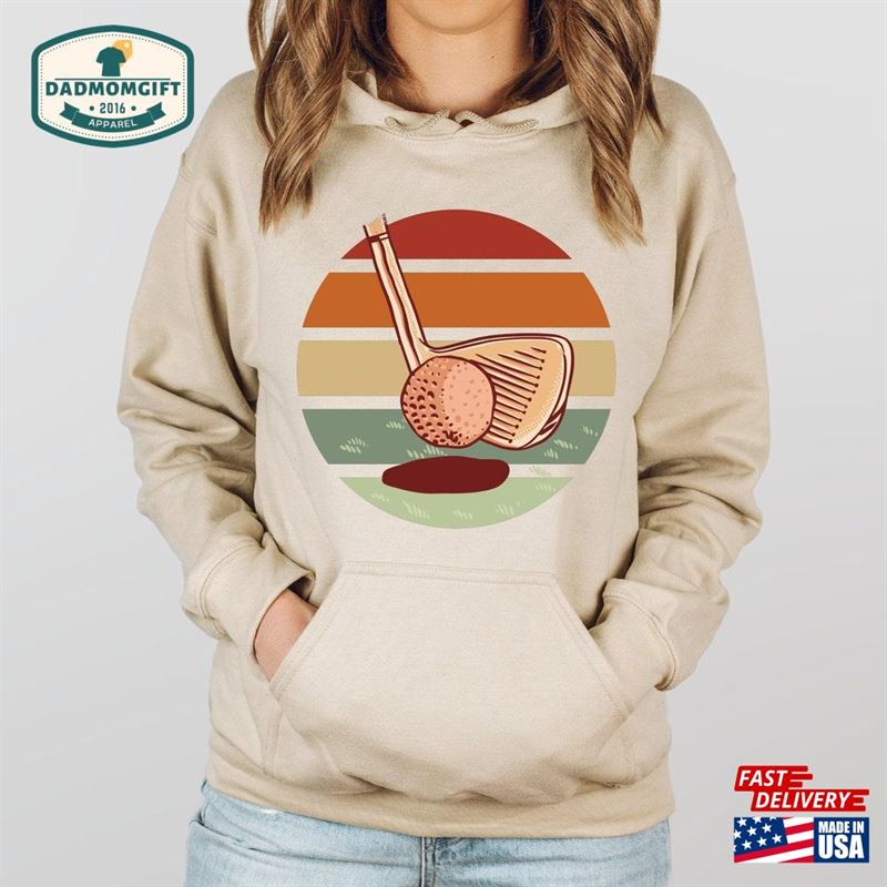 Retro Sunset Golf Hoodie Apparel Golfer Outfit Sweatshirt T-Shirt