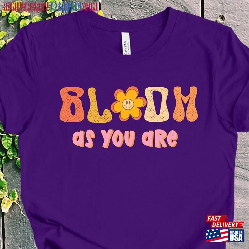 Retro T-Shirt Bloom As You Are Shirt Boho Tees Unisex Hoodie – Bipubunny Store