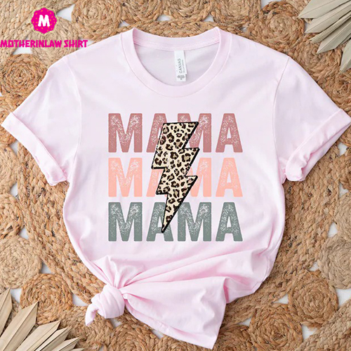 Retro Vintage Mama Shirt, Leopard Mama Shirt, Mom Life Shirt,Girl Mama Shirt, Motherhood Shirt, Cute Mom Shirt,Mothers Day Gift,Mama T-shirt – MotherInLaw Shirt