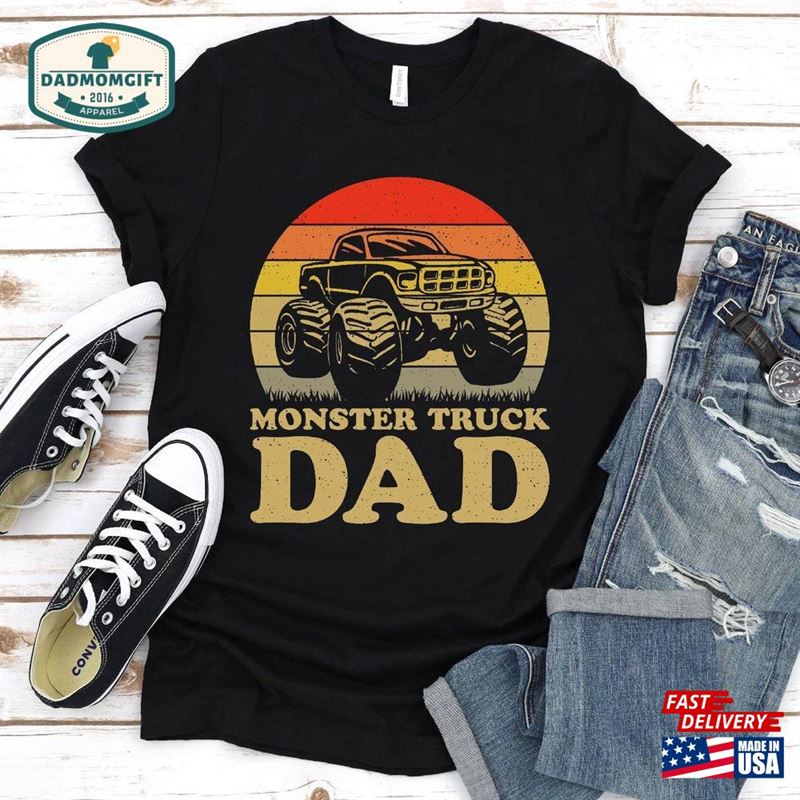 Retro Vintage Monster Truck Dad Shirt T-Shirt Hoodie