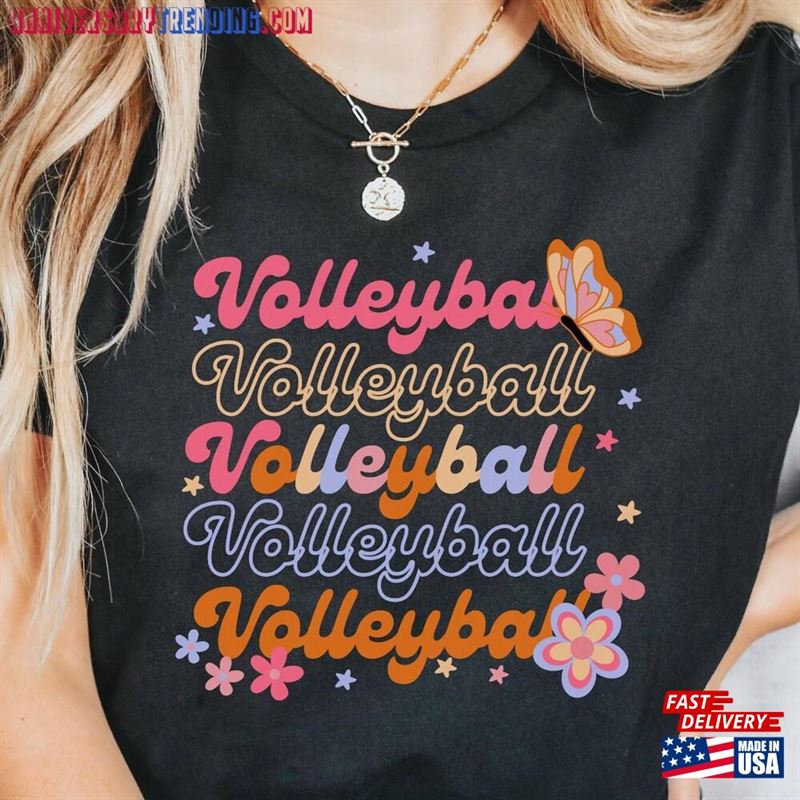 Retro Volleyball Shirt Womens T-Shirt Mom Unisex Hoodie – Bipubunny Store