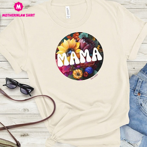 Retro wildflower shirt for mom, Wildflower mama shirt, Sunflower mama tee, Mama wildflower tee, Retro floral mama tee, Retro flower mama tee