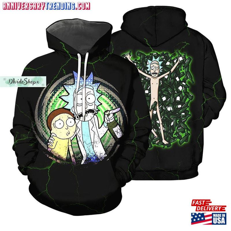 Rick And Morty Shirt 3D Hoodies Zip T-Shirt Hoodie -Bipubunny Store