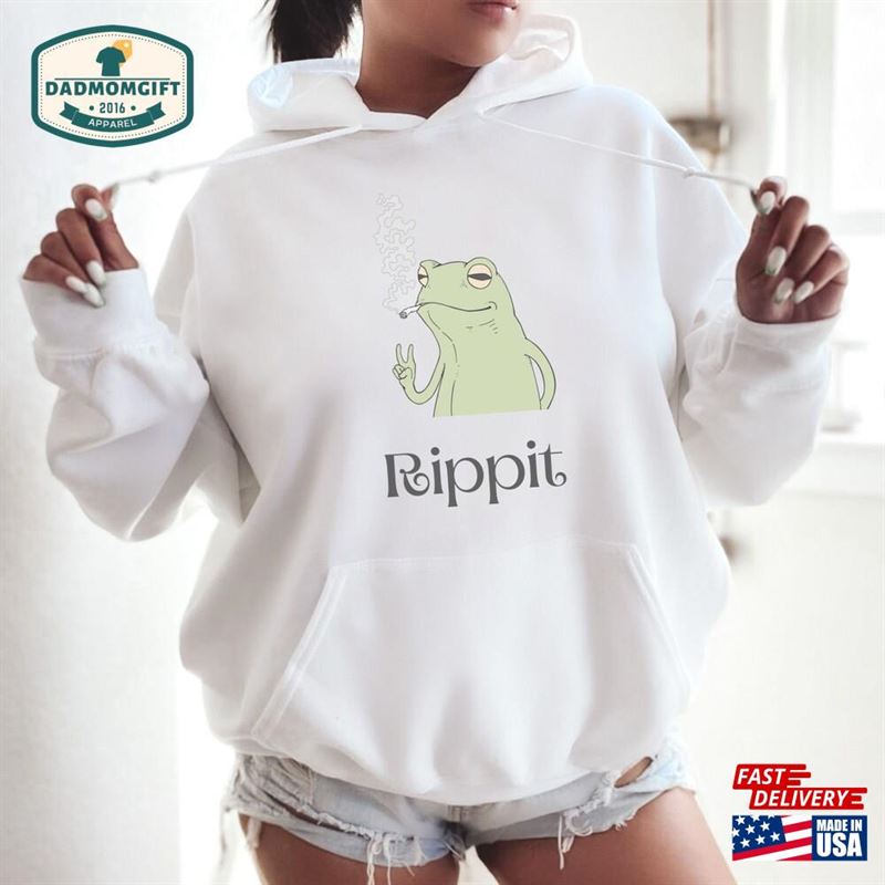 Rippit Frog Stoner Hoodie Funny Weed Shirt Cannabis Sweatshirt Classic