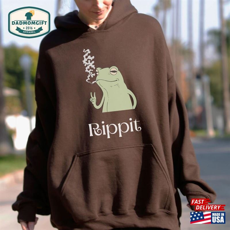 Rippit Frog Stoner Hoodie Funny Weed Shirt Cannabis Sweatshirt Classic