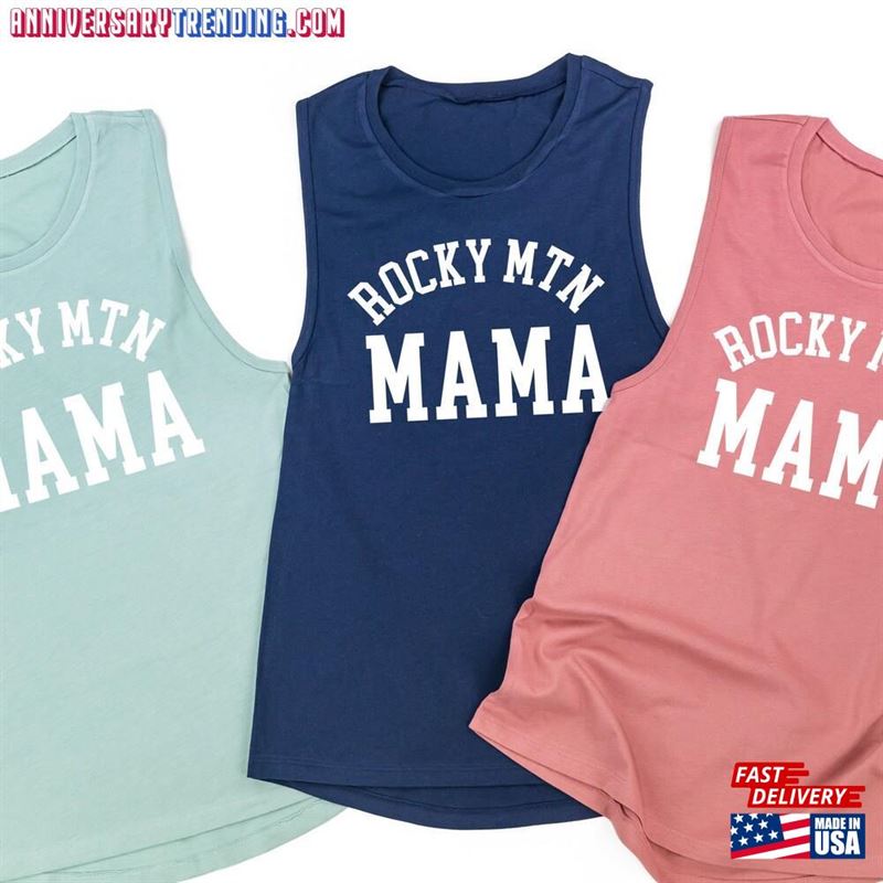 Rocky Mtn Mama Women’s Muscle Tank Summer Graphic Tee Mother Sweatshirt Hoodie – Bipubunny Store