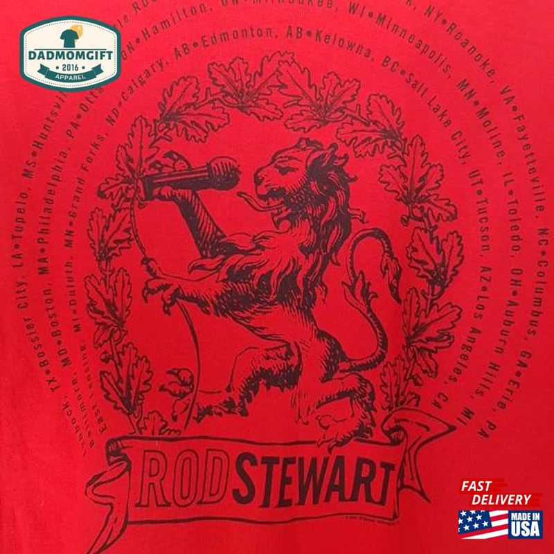 Rod Stewart Tour T-Shirt Red Unisex