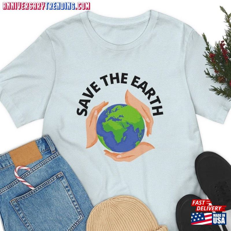 Save The Earth Unisex Soft Short Sleeve T-Shirt Hoodie Classic -Bipubunny Store