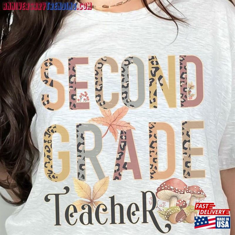 Second Grade Teacher Shirt Fall Sweater Autumn 2Nd Tee Hoodie Classic – Bipubunny Store