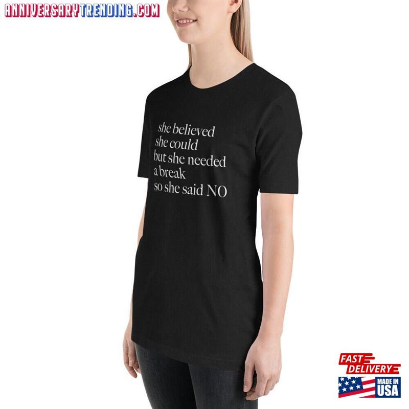 She Believed Could But Needed A Break Funny Shirt Mental Health Awareness Hoodie T-Shirt – Bipubunny Store