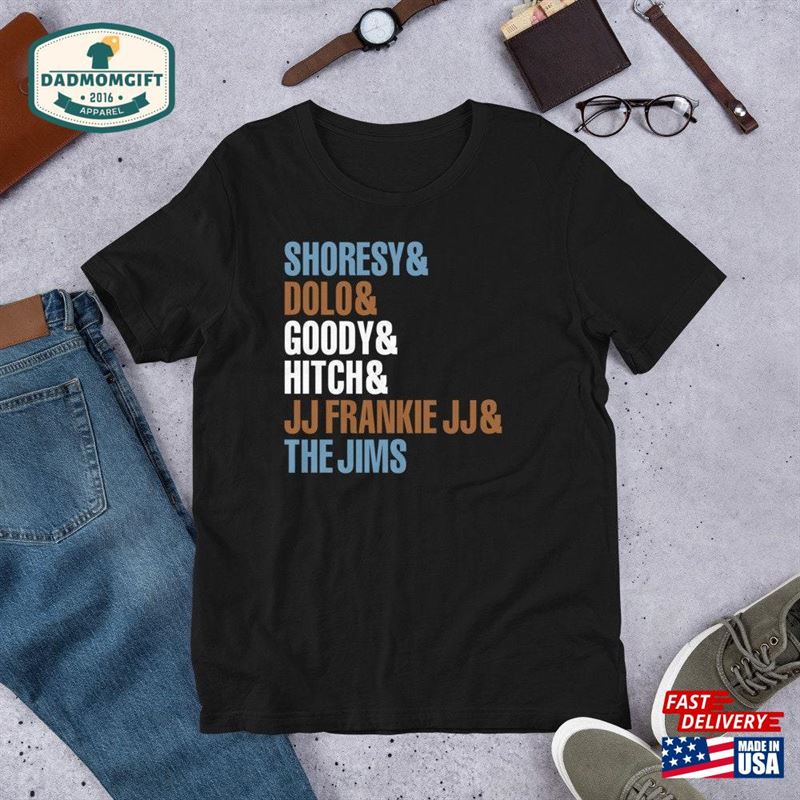 Shoresy Starting 5 T-Shirt Goody And The Jims Hitch Dolo Jj Frankie Sudbury Blueberry Bulldogs Unisex T Sweatshirt