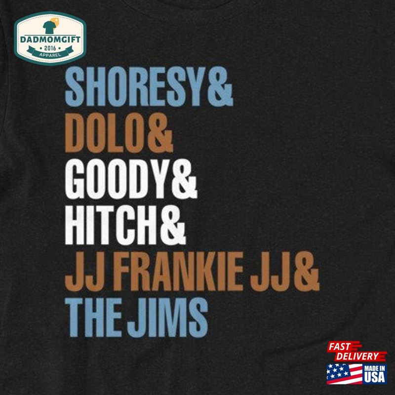 Shoresy Starting 5 T-Shirt Goody And The Jims Hitch Dolo Jj Frankie Sudbury Blueberry Bulldogs Unisex T Sweatshirt