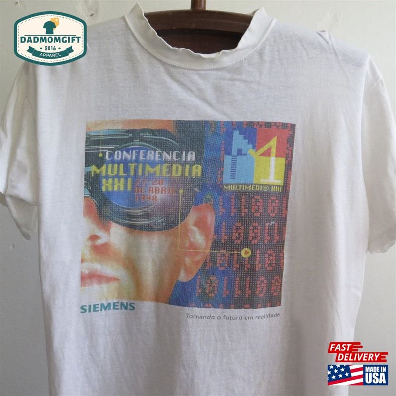 Siemens 21 Multimedia Conference 1998 Tee Mobile Technology Printed Campaign T-Shirt Unisex