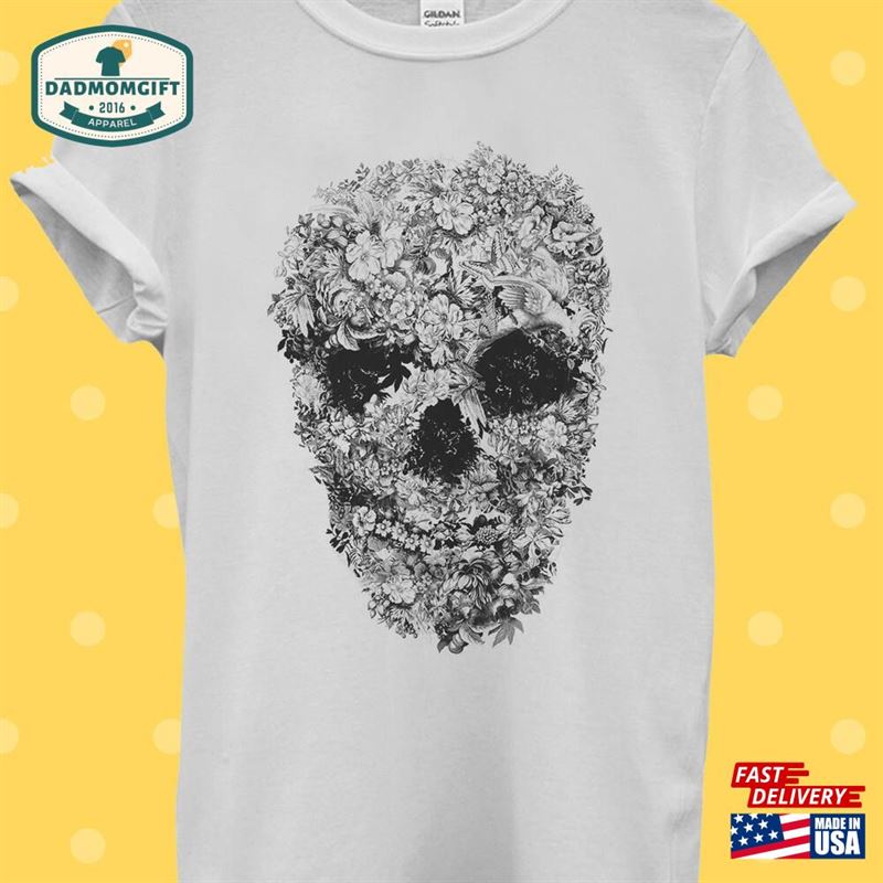 Skull Flower Retro Floral Vintage T-Shirt Classic Hoodie