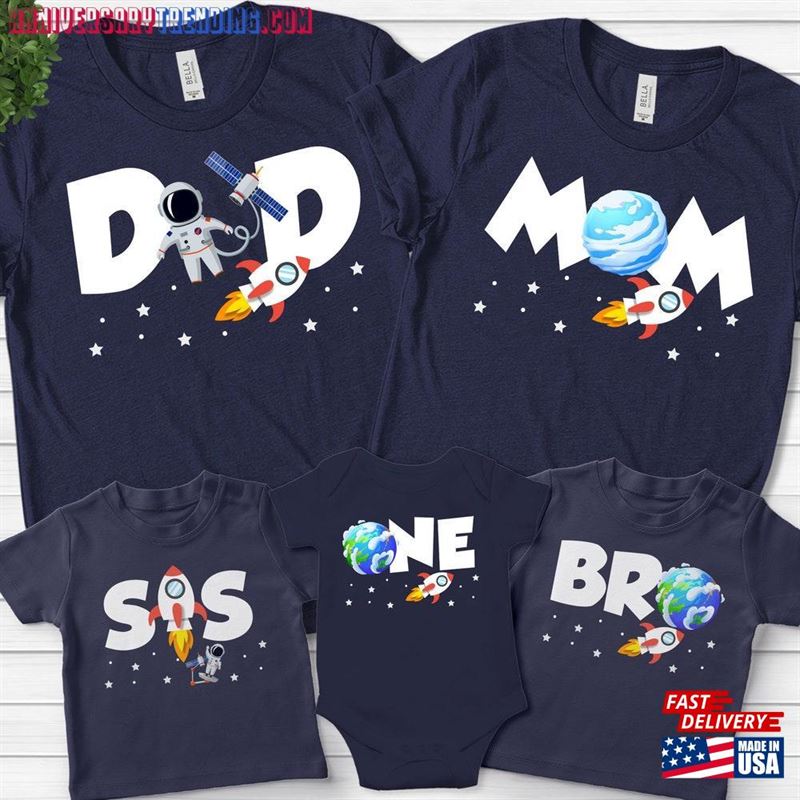 Space Family Matching Shirts First Birthday Shirt Classic Hoodie – Bipubunny Store