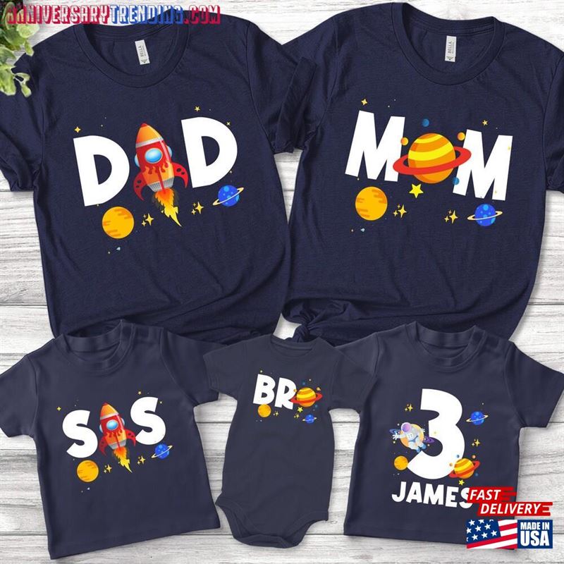 Space Family Matching Shirts First Birthday Shirt Unisex T-Shirt – Bipubunny Store