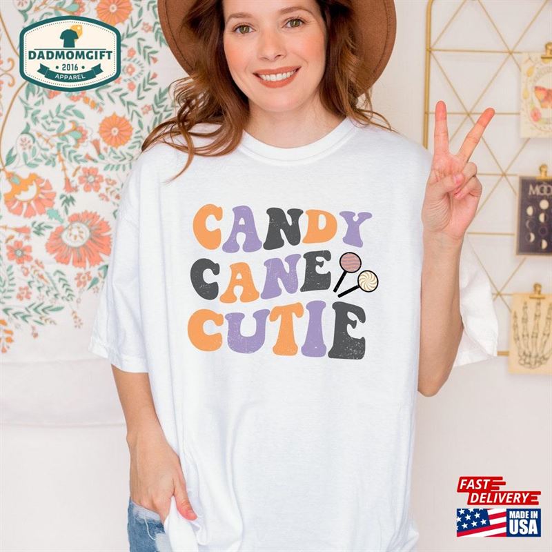 Spread Holiday Cheer With’candy Cane Cutie Shirt Comport Color Tee Unisex Classic