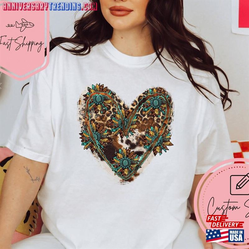 Sunflower Heart Leopard Shirt For Women’s Her Unisex Hoodie – Bipubunny Store