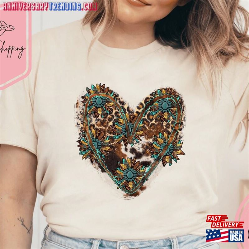 Sunflower Heart Leopard Shirt For Women’s Her Unisex Hoodie – Bipubunny Store