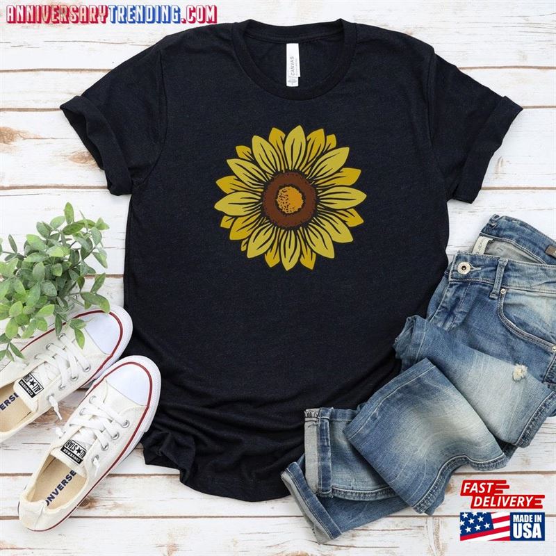 Sunflower Shirt For Women Graphic Tee Unisex T-Shirt – Bipubunny Store