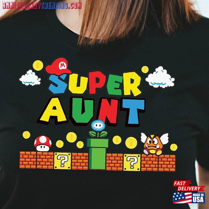 Super Aunt Shirt Birthday Auntie Gamer Classic Hoodie – Bipubunny Store