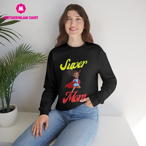 Super Mom Gildan 18000, Unisex Heavy Blend Crewneck Sweatshirt, Gift For Mom Mother’s Day, Gift Birthday Gift For Mom