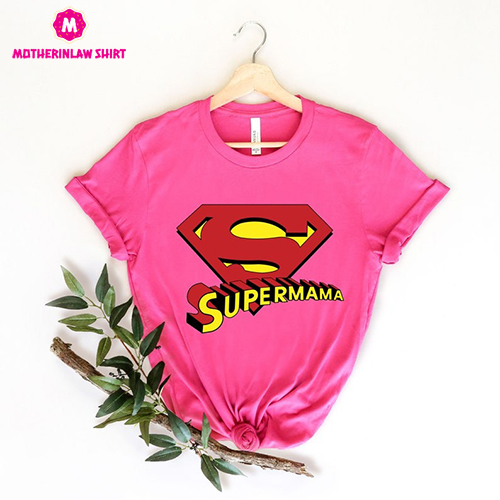 Super Mom Logo T-Shirt, Super Mama Tee, Funny Superhero Gift Shirt, Super Hero Birthday Shirt For Mom, Mother’s Day Gift Idea