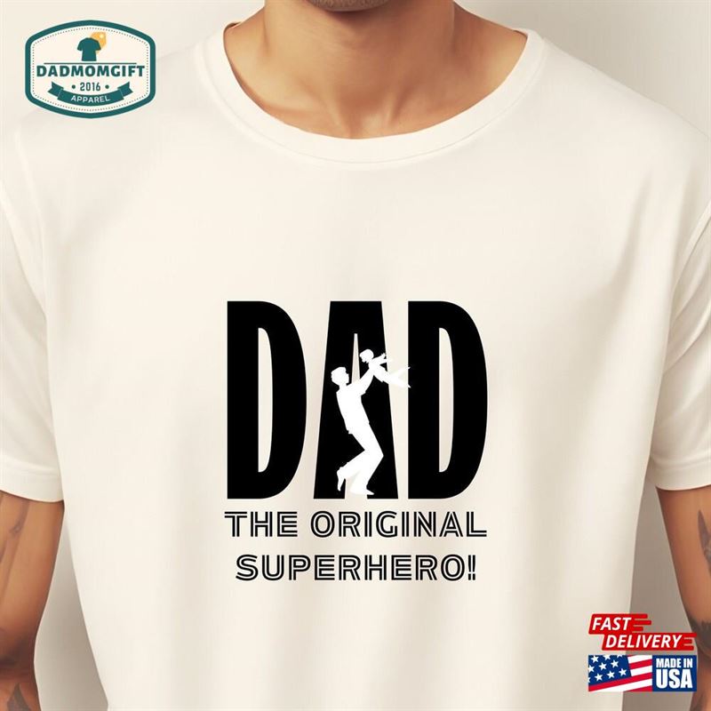 Superhero Dad Shirt Fathers Day Gift From Kid Hoodie Classic