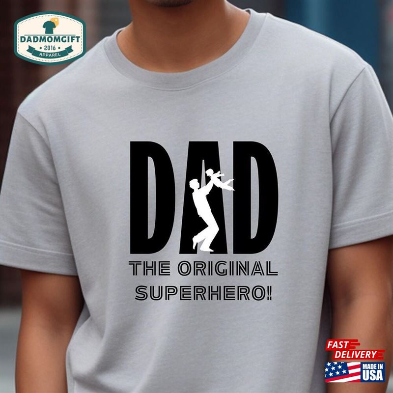 Superhero Dad Shirt Fathers Day Gift From Kid Hoodie Classic